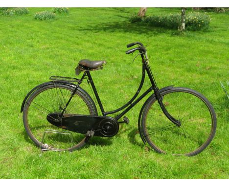 *Sunbeam 'Royal' Lady's Roadster. With a 23-inch loop frame numbered 135730,  this bicycle dates from 1918 and possesses a re