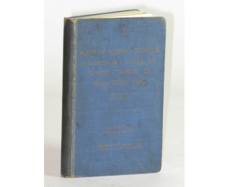 Rolls-Royce 40/50hp Technical Information Book dated January and October 1923,  143pp with folded electrical charts. Bound in