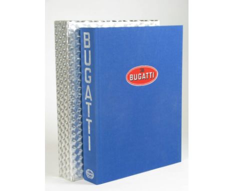 Bugatti Magnum. A large book by Hugh Conway, retaining its distinctive engine-turned slipcase and chassis plate numbered 1930