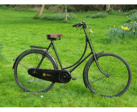 *Sunbeam 'Royal' Lady's Roadster. With a 23-inch loop frame numbered 147640, this bicycle dates from 1925 and possesses a rep
