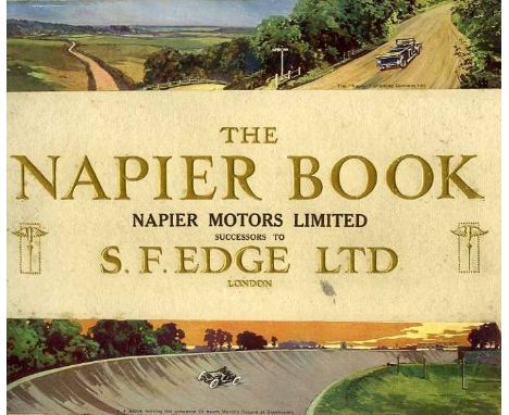 The Napier Book. A prestigious landscape-style, 36pp, cord-tied brochure circa 1912.  Promoting the 15hp, 30hp, 38.4hp, 59.9h