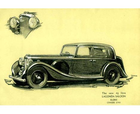 Lagonda 4 1/2-Litre, 1935-36 Sales brochure celebrating the victory of the 4 1/2 at the 1935 Le Mans.  Illustrating and descr