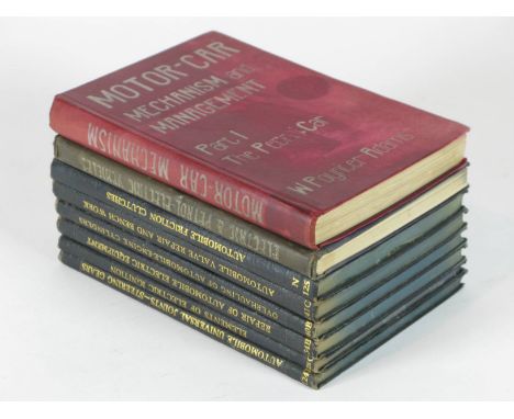 Motor-Car Mechanism and Management, by W. Poynter Adams. Two 8vo hardback volumes,  being Parts I: The Petrol Car and II: Ele