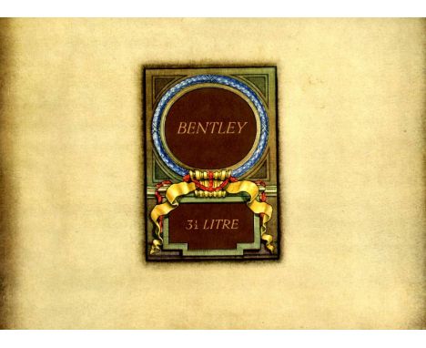 Bentley 3 1/2-Litre. A February 1935 dated, cord-tied brochure of 22pp,  printed with black and green text and imaging variou
