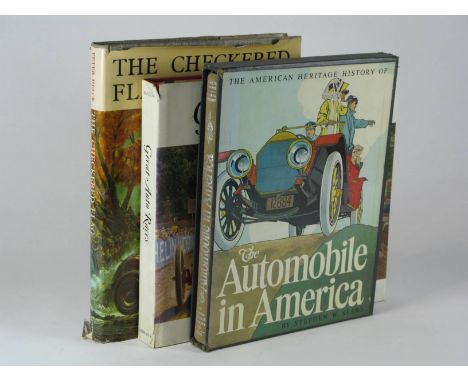 The Automobile in America by Stephen Sears, 352pp including index, 1977 1st ed,  a rare 4to with its decorative slipcase. Als