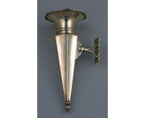 *A Posy-Holder. A fluted design in sterling silver, assayed in London in 1926,  with an adjustable bracket. 6-inches (15cm) h