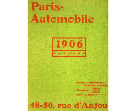 Paris-Automobile - 1906. A large format promotional book promoting hire cars from the Rue d'Anjou.  The joy of this hardbound