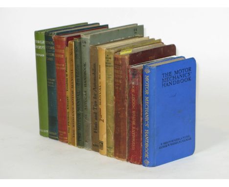 Motoring Handbooks and Manuals. A good selection of early 8vo hardback volumes,  mainly in good condition, comprising: Motor-