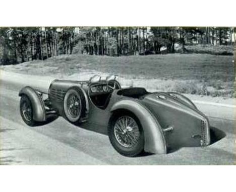 *A c1935 Bugatti Type 57 'Competition Model'. A very rare double-sided promotional card (A4 size)  illustrating and outlining