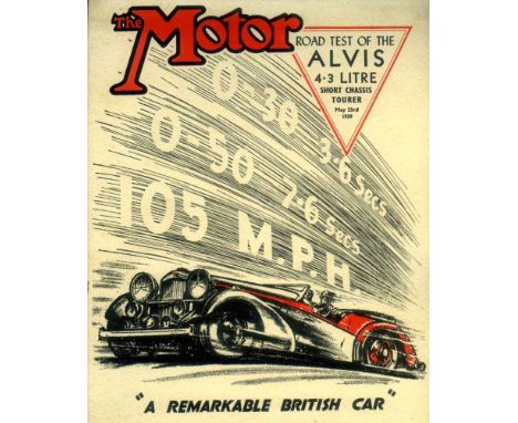 Alvis 4.3, 1938. A brochure issued Sept 1938 for this luxury sports car.  Frontispiece being a full-colour artwork of an open