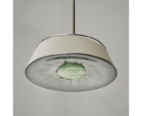 MAX INGRAND (1908-1969)Suspension 2364Circa 1965Edition Fontana ArteVerre dépoli, verre, aluminium partiellement peint et lai