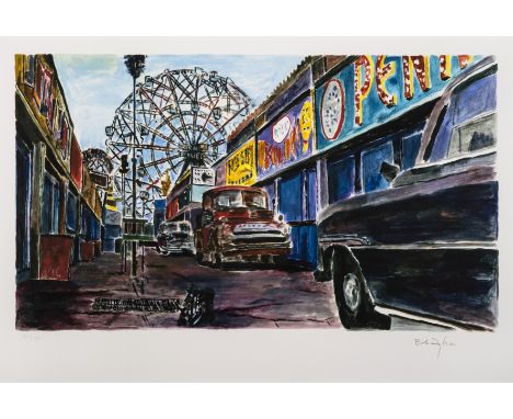 Bob Dylan (b.1941)Amusement Park Alleyway, from The Beaten Path seriesGiclée in colours, 2016, signed in pencil, numbered fro