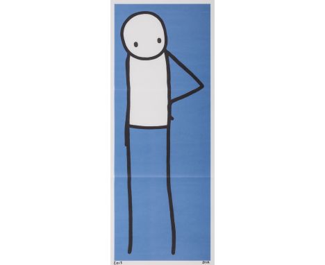 δ STIK (b.1979)Hip (Blue)Offset lithograph printed in colours, 2013, signed and dated in black felt tip pen, accompanied by T