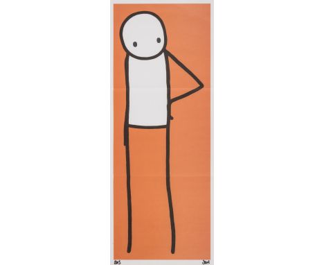 δ STIK (b.1979)Hip (Orange)Offset lithograph printed in colours, 2013, signed and dated in black felt tip pen, on wove paper,