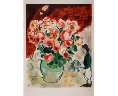 ** δ Marc Chagall (1887-1985) after.Le Bouquet (CS 8)Lithograph printed in colours, 1955, signed in pencil, numbered from the