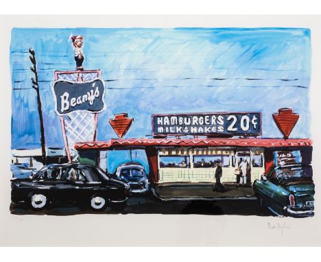 Bob Dylan (b.1941)Hamburger Stand, Long Beach, from The Beaten Path seriesGiclée in colours, 2017, signed in pencil, numbered