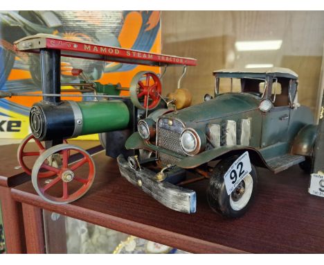 Mamod Steam Model Traction Engine and Tinplate Vintage Car