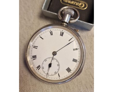 1916 World War One Commemorative Hallmarked Birmingham Silver Pocketwatch - details Private Brown of Rocester - 109g total