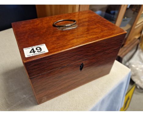 Antique Walnut Tea Caddy - 22.5x14.5x15cm