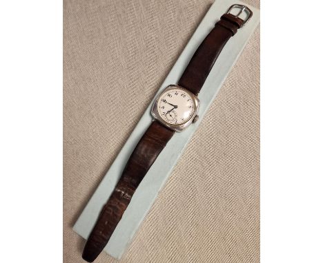 1930s Silver Wartime Trench Wrist Watch - possibly an HM SS &amp; Co example