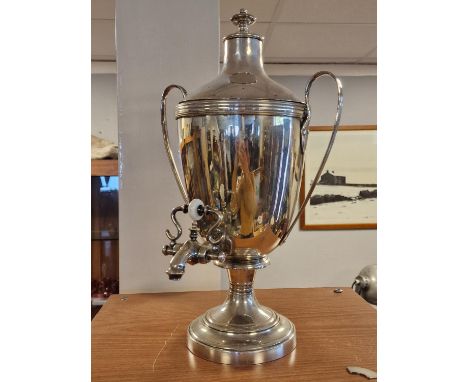 Antique Silver-Plated Samovar - 43cm high