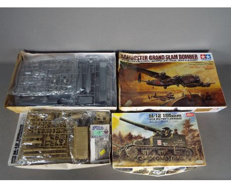 Academy - Tamiya -  a M-12 155mm gun motor carriage, 1.35 scale, #1394, box is open with sealed kit parts, instructions and a