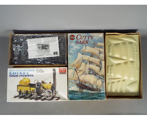 Airfix, Academy Minicraft - Two boxed plastic model kits. Lot includes Airfix #09253 'Cutty Sark'  which appears to have some