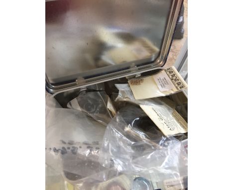 Tin of model railway wheels and bearings 