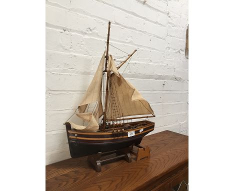 A model trawler on stand 