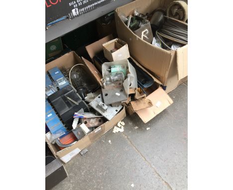 3 boxes of misc tools and cables, etc 