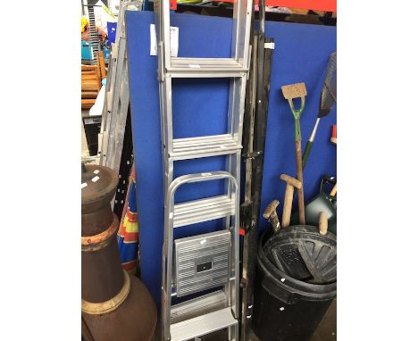 Pair of small aluminium ladder and a pair of 3 in 1 aluminium ladders 