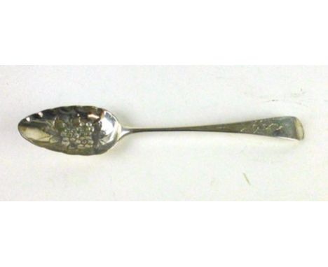 A silver hallmarked fruit spoon London 1793, approximate weight 70 grams 