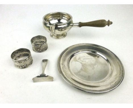 Four items of sterling silver being a silver salver engraved Booger Red Cup Broadmoor August 1937 manufactured by S Kirk & So