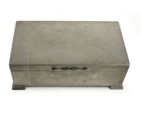 A silver hallmarked engine turned cigarette box Birmingham 1951, 16.5 x 9 x 5.5 cm CONDITION REPORT: Hallmarks rubbed See pic