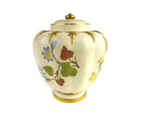 A Worcester Royal Porcelain Company 'The Stuart' pot and cover decorated with floral sprays, manufactured specially for Stoni