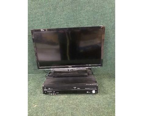 A Toshiba 26 inch LCD TV with remote and a Panasonic DVD/VCR recorder and remote 