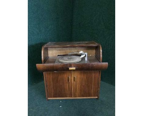 A mid 20th century walnut cased Aristona record player 