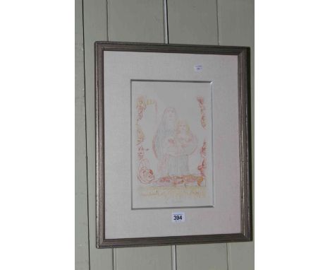 James Ensor, La Mondiante, coloured lithograph, signed and titled, in glazed frame, 48cm x 38cm (including frame).