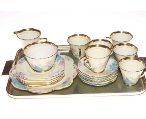Grafton china twenty one piece 'June' tea service.