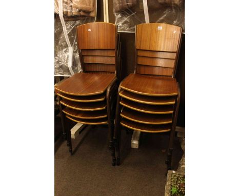 Set of ten vintage stacking chairs, steel style furniture, Croxdale.