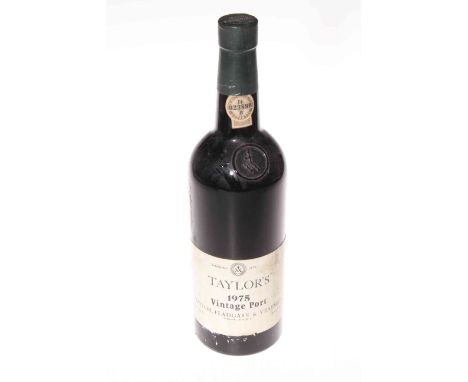 Bottle of Taylors 1975 vintage port.
