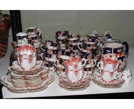 Early Victorian teawares including Wileman cups and saucers (28 pieces), St. Michael china (approx 65 pieces), Losol ware tea