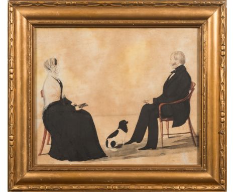 Richard Dighton [1795-1880]-
A portrait of a gentleman, full-length standing behind a chair;
A portrait of a gentleman, full-