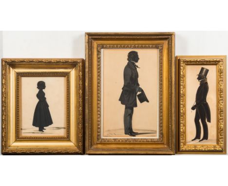 English School Circa 1841-
A full-length bronzed silhouette portrait of John Edgell of Trowbridge [d. Australia, c.1846], wit
