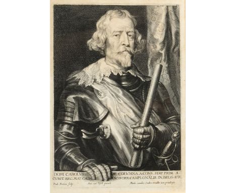 Paulus Pontius [1603-1658] after Anthony Van Dyck-
A portrait of Carlos de Colonna:-
an engraving, image size 24 x 17cm, 
tog