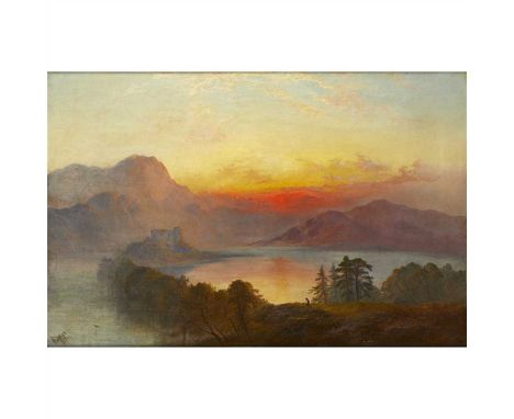 GEORGE BLACKIE STICKS (BRITISH 1843-1938) DUNSTAFFNAGE CASTLE Signed and dated 1891, signed, inscribed and dated verso, oil o