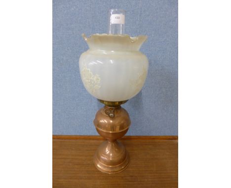 A copper oil lamp