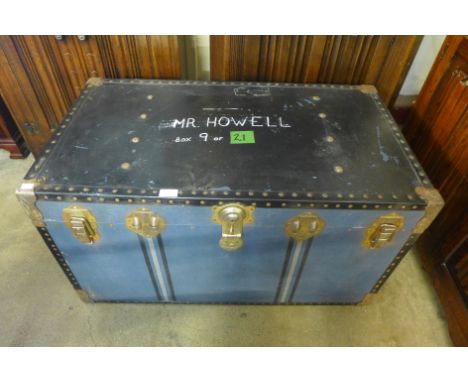 A steamer trunk