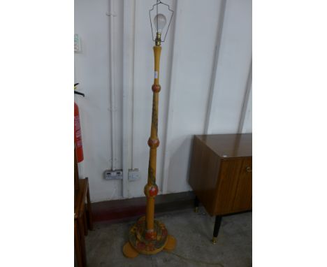 A painted beech standard lamp