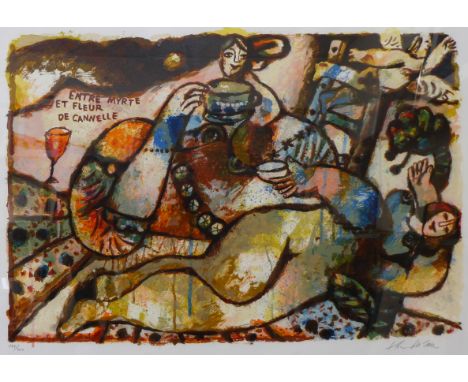 T. Tobiasse, Entre Myrte de Cannelle, limited edition lithograph, no. 171/200, 53 x 72cms, framed